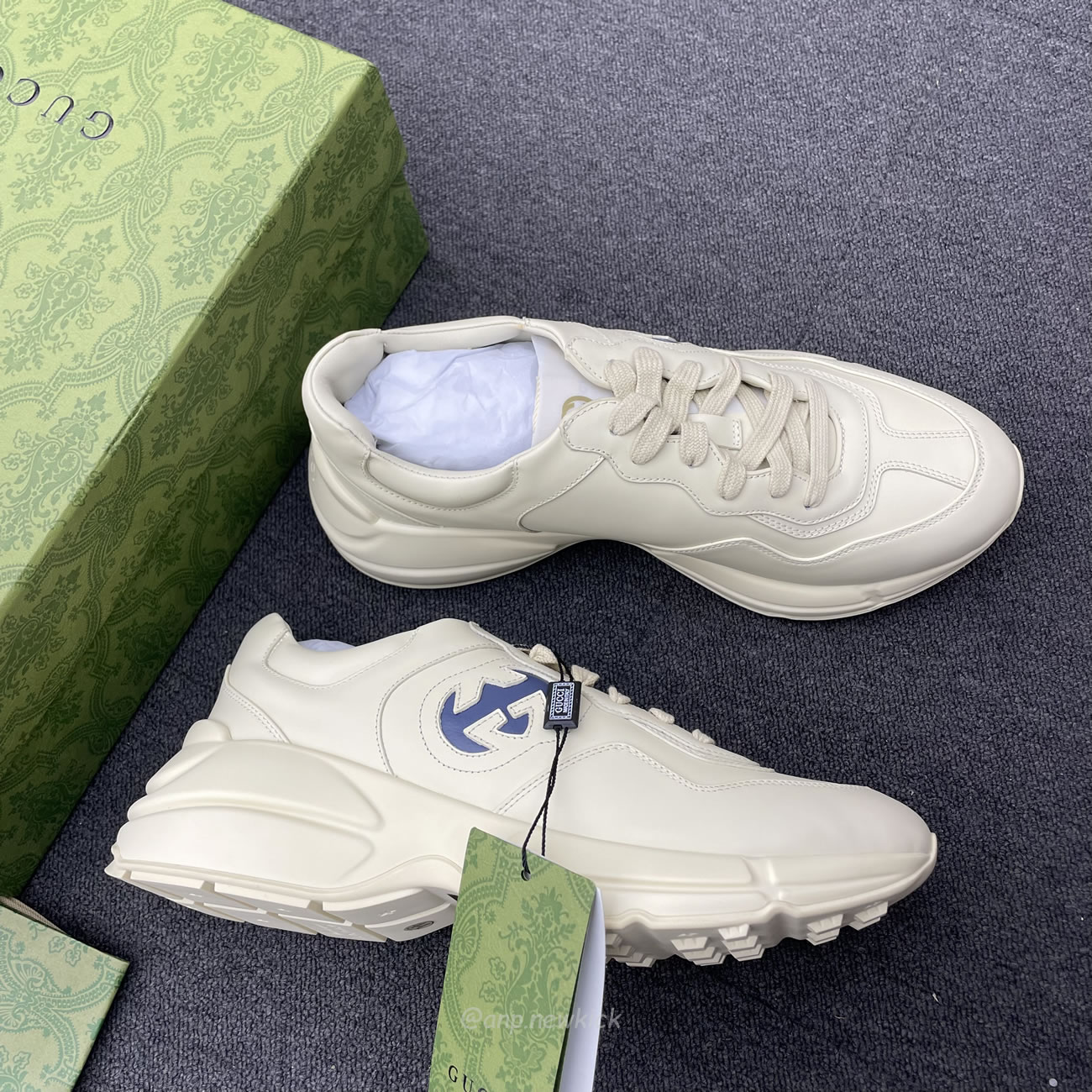 Gucci Rhyton Interlocking G Sneaker Black White 757857 Upg70 9567 (14) - www.newkick.vip